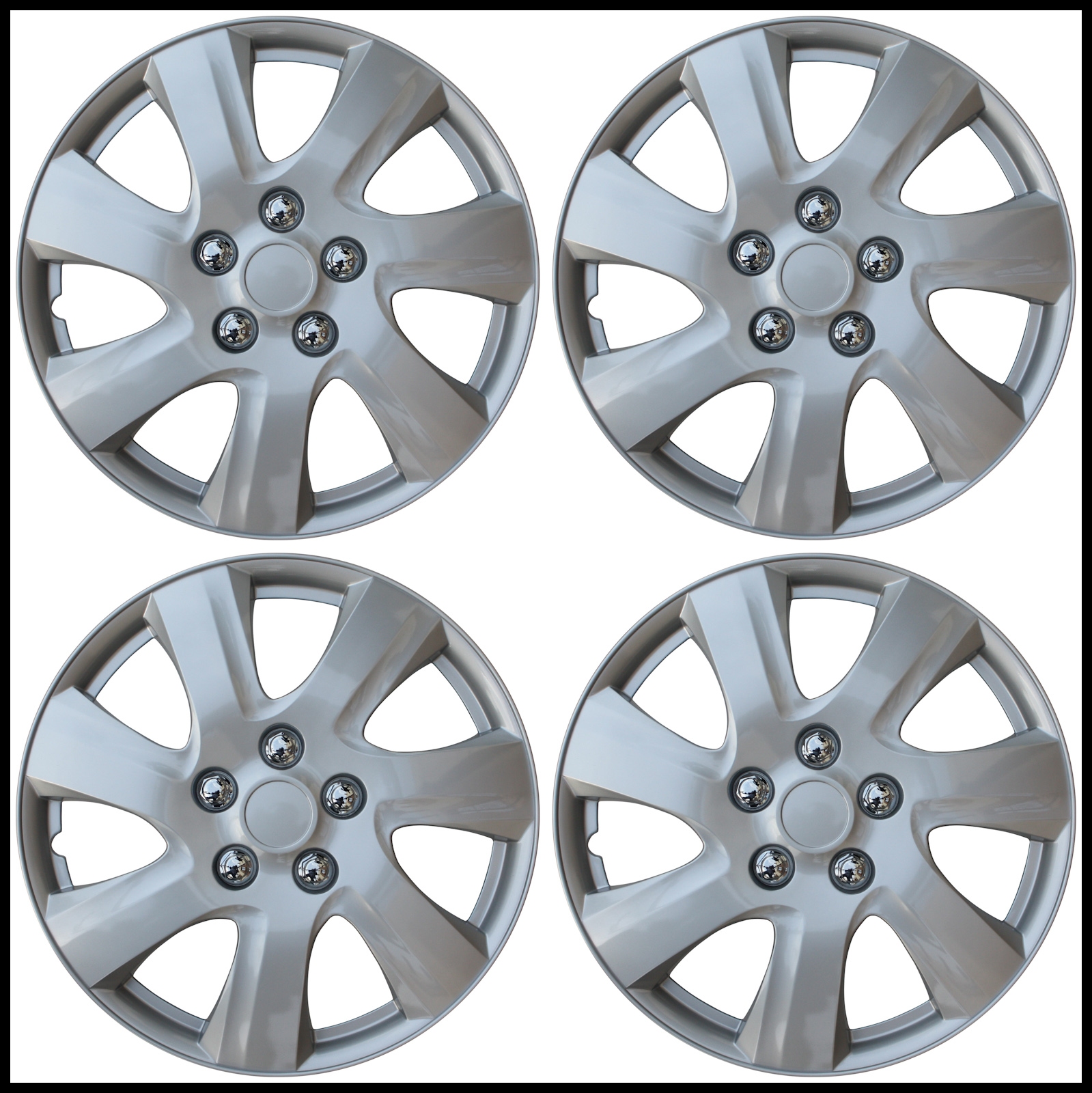 NEW SET of 4 Hub Caps Fits TOYOTA CAMRY 15" Universal ABS Silver Wheel Cover Cap