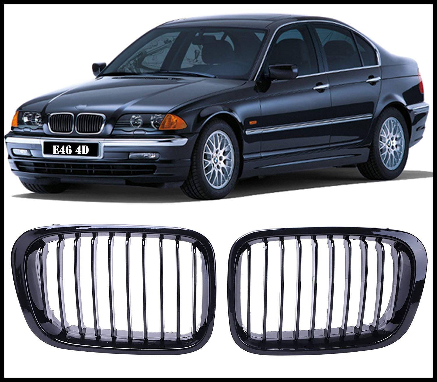 Front Grill Grille Hood Nose For E46 Sedan 4DR 1998 2001 Amazon Car & Motorbike