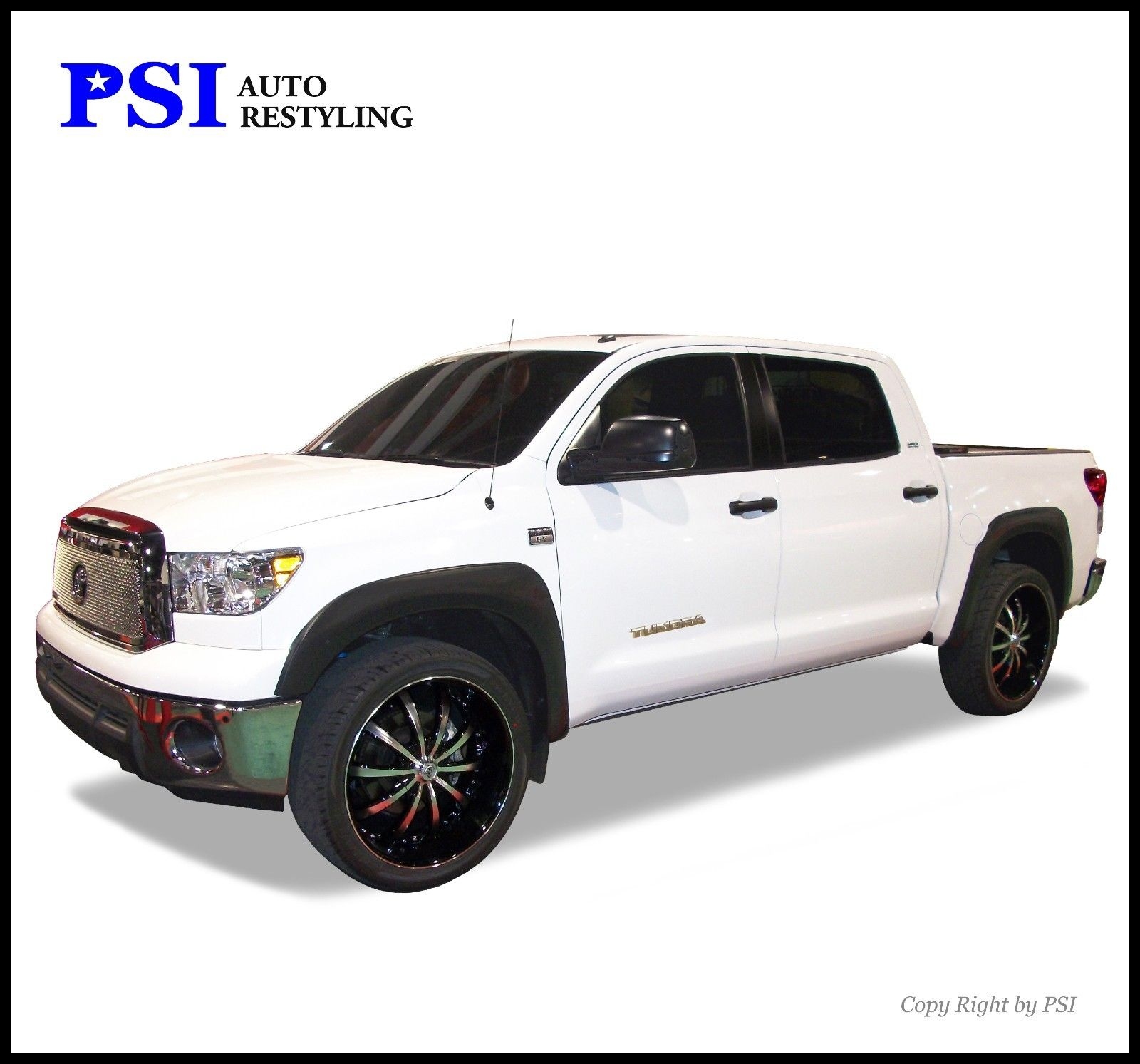 BLACK TEXTURED OE Style Fender Flares Toyota Tundra 07 13 Fits w Factory Flaps