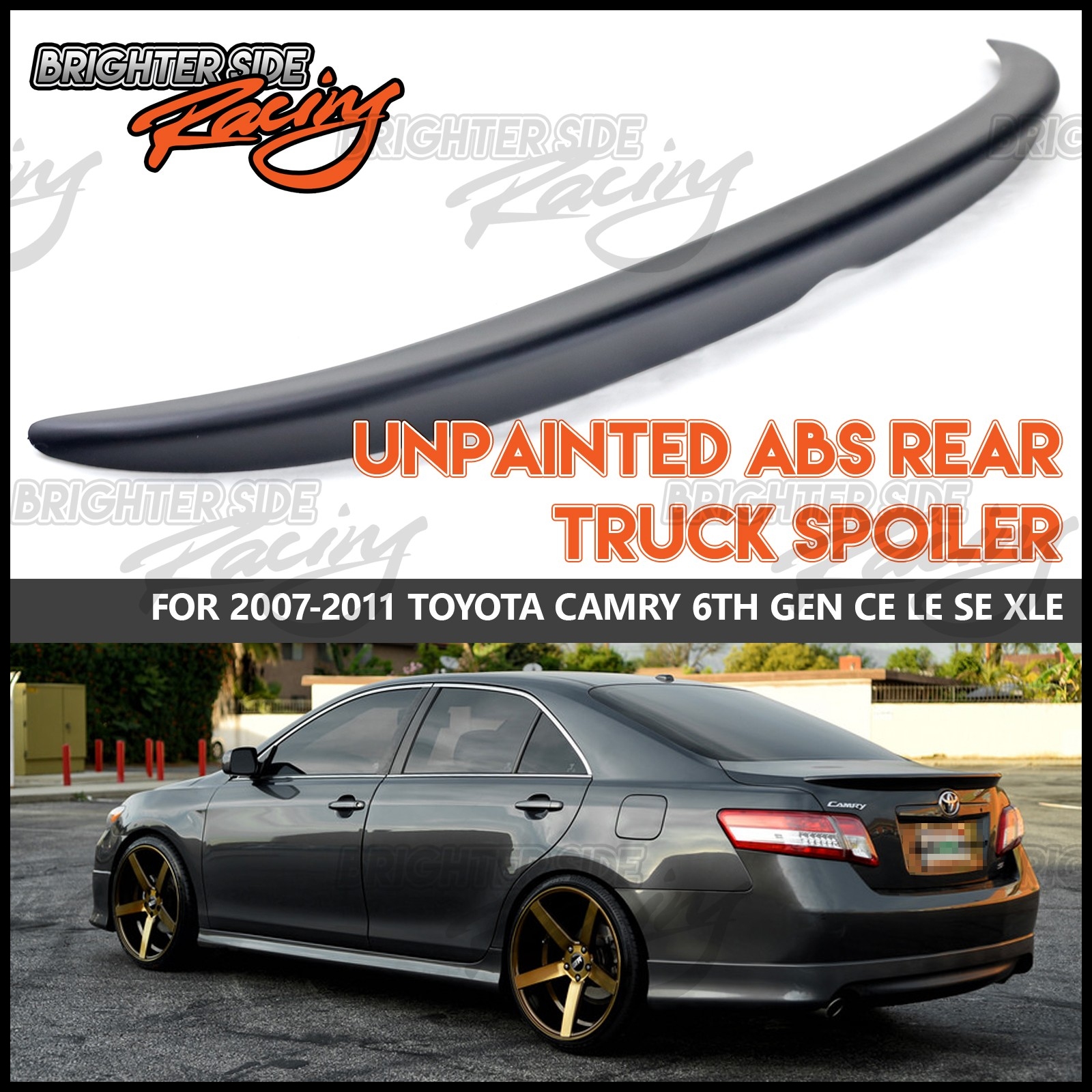Quantity 1 set of wing spoiler for 07 11 Toyota Camry
