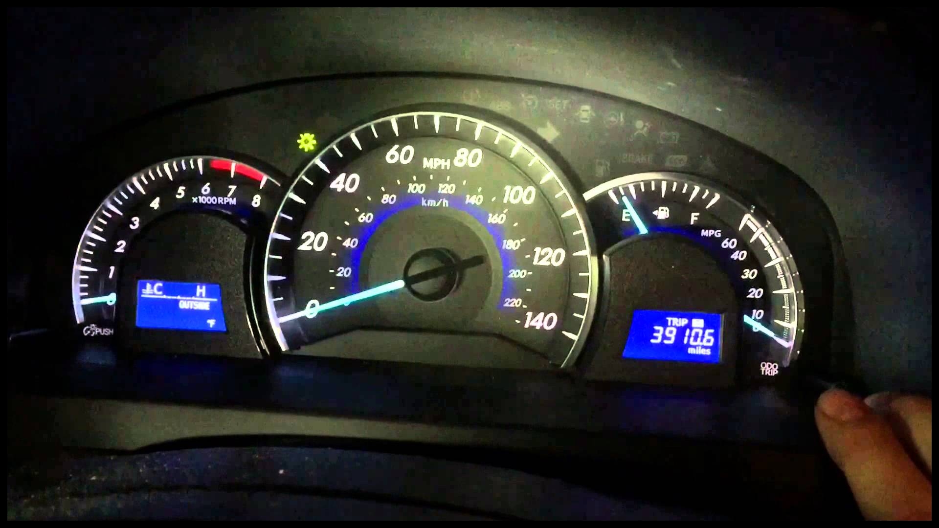 Turn off and reset maintenance light on Toyota Camry 2012 2011 2013 2014 2015 Oil Light