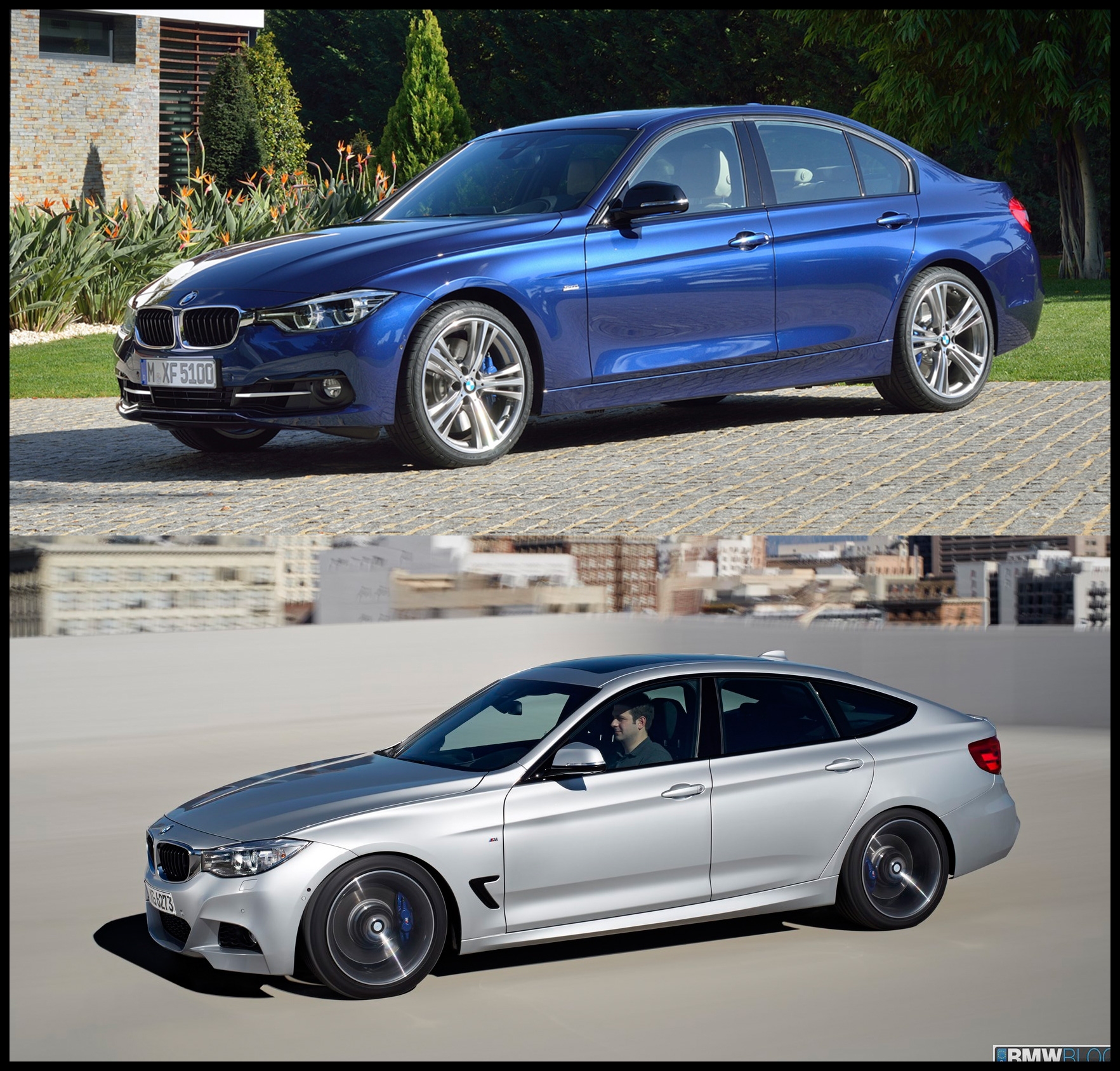 BMW 3 series sedan vs 3 series gran turismo 750x717