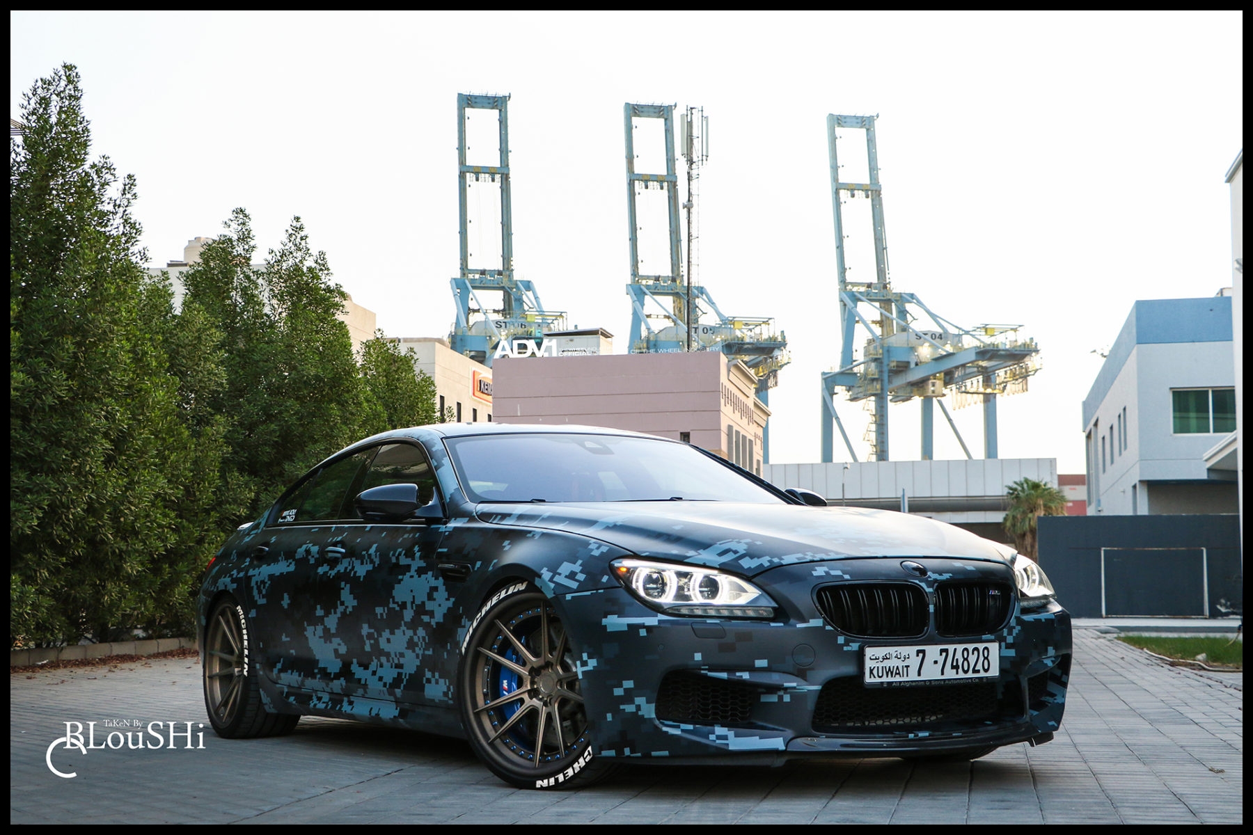Blue Digital Camo Wrapped BMW M6 Gran Coupe With ADV 1 Wheels Wallpaper