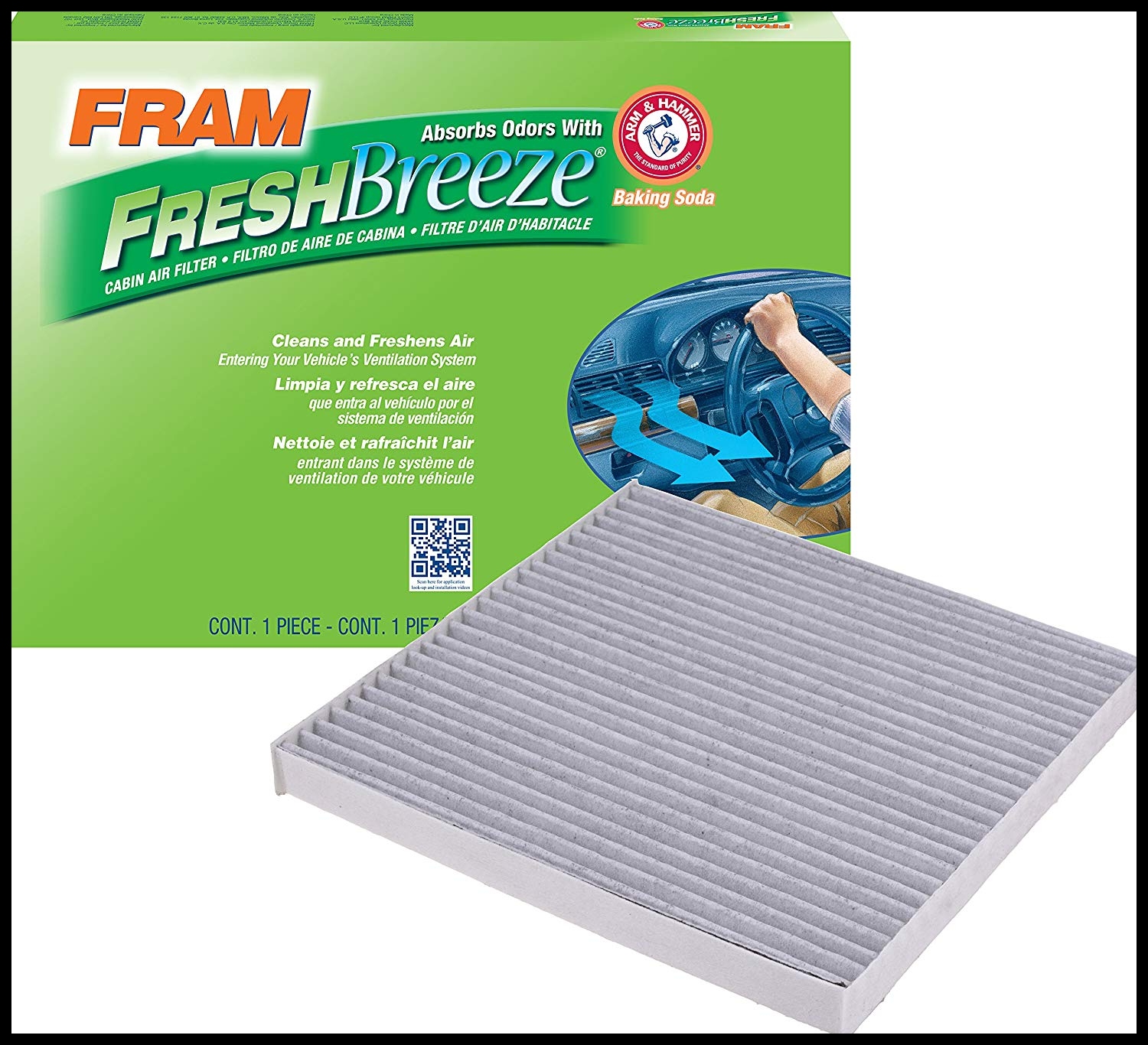 Amazon FRAM CF Fresh Breeze Cabin Air Filter with Arm & Hammer Automotive