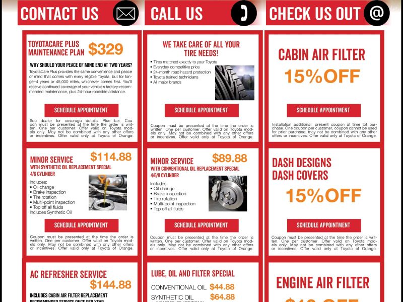 Toyota Parts Coupon