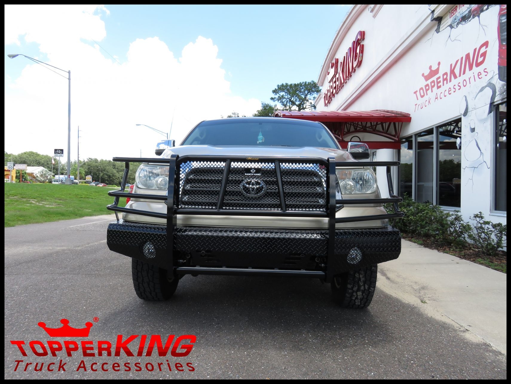 2010 Toyota Tundra updated with RanchHand Bumper and chrome accessories by TopperKING in Brandon FL